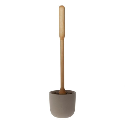 Brosse de toilette WC gris naturel en bois de bouleau